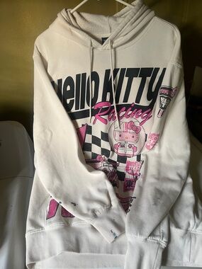 Sanrio Hello Kitty Cream Hoodie with Black Print